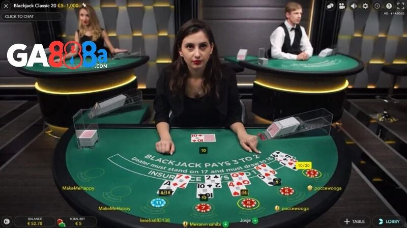 Luật chơi Black Jack tại sảnh BG không thay đổi nhiều so với thực tế