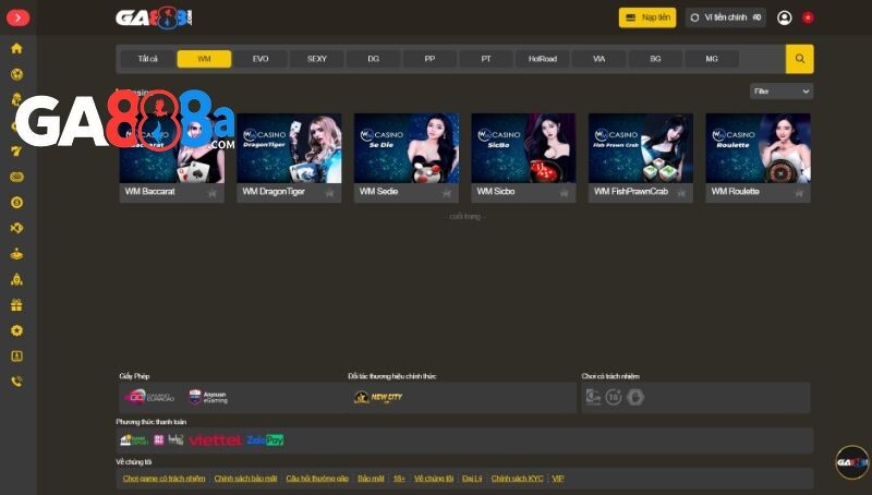 Game baccarat tại sảnh WM được biết đến là sản phẩm chủ đạo