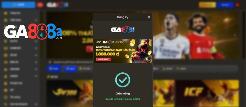 Hệ thống thông báo người chơi tạo thành công nick cược