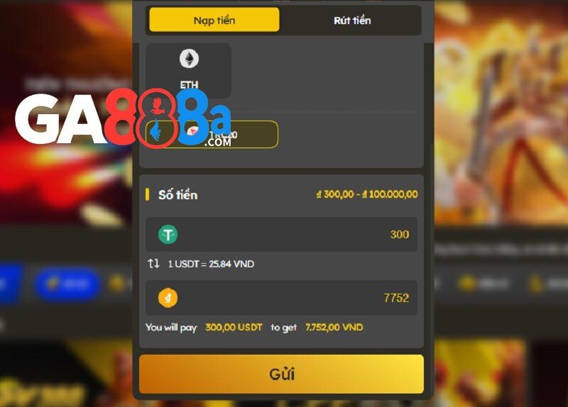 Nạp tiền GA888 qua ví tiền ảo