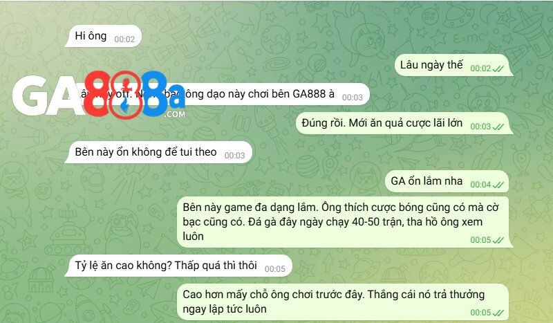 Đánh giá về sản phẩm cá cược GA888