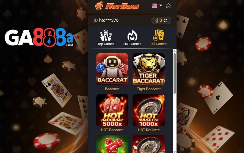Cách tham gia game tại sảnh Hotroad GA888