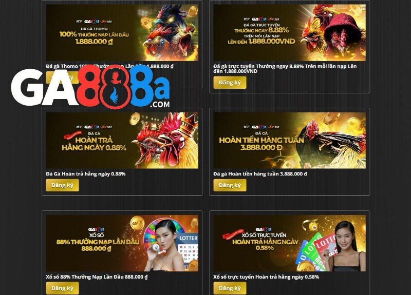 Cập nhật những ưu đãi đang được nhà cái GA888 triển khai