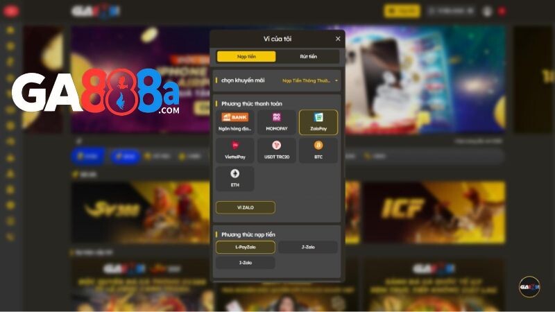 Nạp tiền GA888 bằng ví điện tử giúp giao dịch bảo mật cao