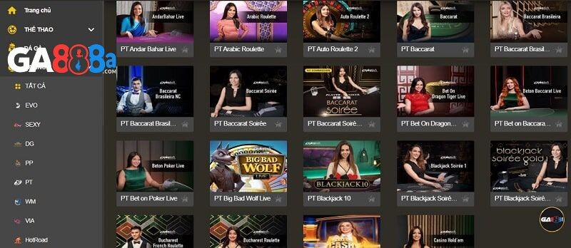 Sơ lược thông tin giới thiệu về sảnh PT Gaming tại nhà cái GA888