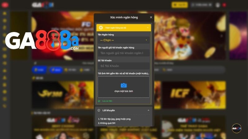 Thêm thẻ ngân hàng để nhà cái xác minh trước khi rút thưởng