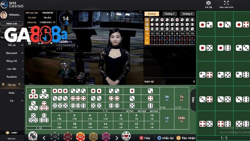 Những sản phẩm cá cược hàng đầu WM Gaming GA888